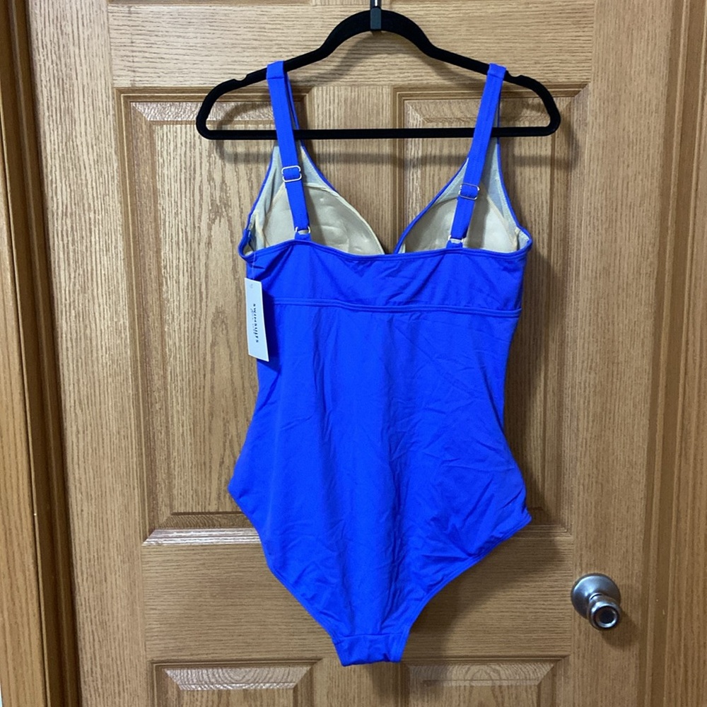 Nwt Swimsuits For All Twist vneck Shirred Plunge neck one piece 20 - Picture 4 of 4